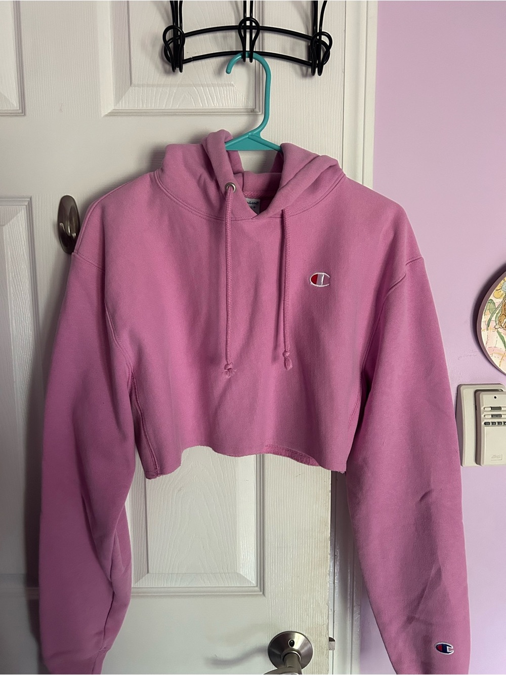 Champion Cropped Hoodie - Light Pink
